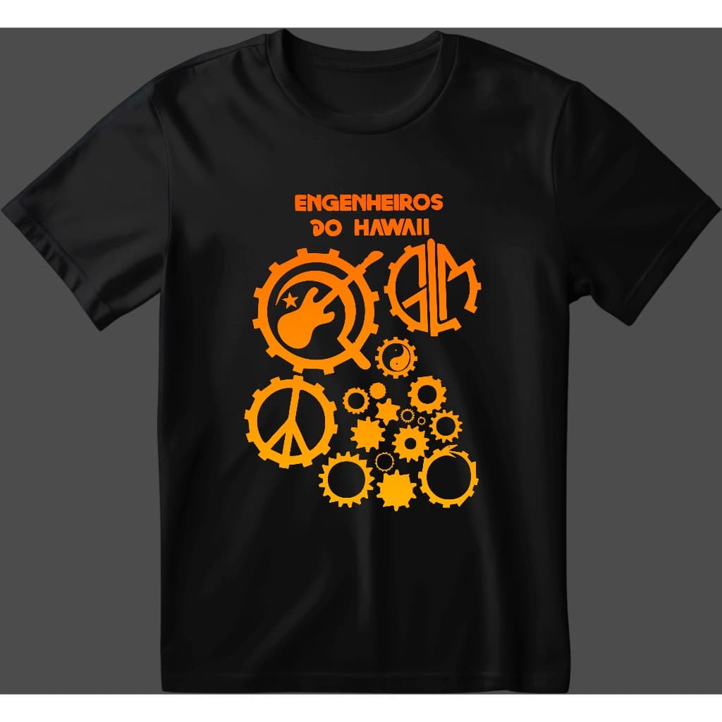 Camisa Unissex Adulto e Infantil Rock Nacional 100% Algodão Engenheiros do Havai Entrega Rápida.