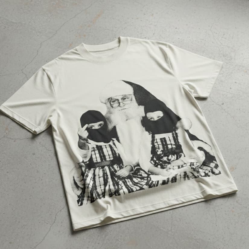 Camisa Oversized Bad Santa em algodão