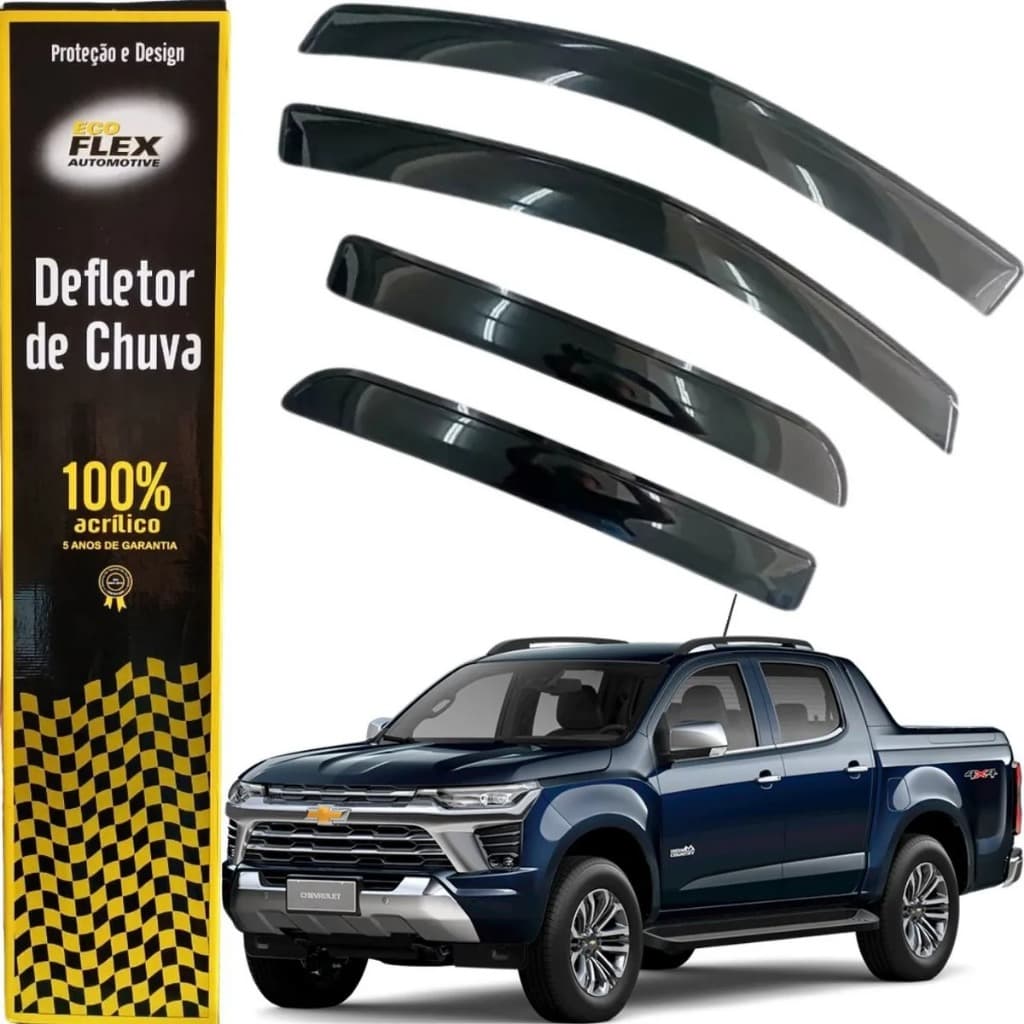 CALHA CHUVA DEFLETOR DE CHUVA S10 CABINE DUPLA ORIGINAL 2012 a 2021 4 PORTAS