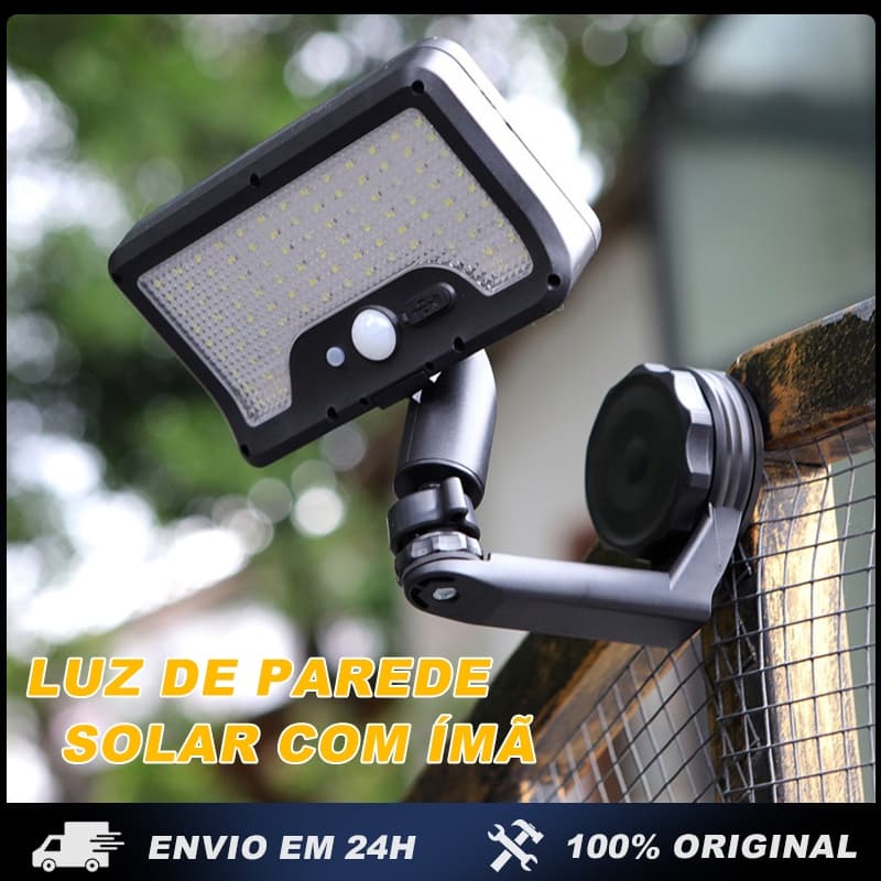 Lâmpada Solar Magnética Externa, Ultra-Brilho 3 Modos, LED À Prova d'Água
