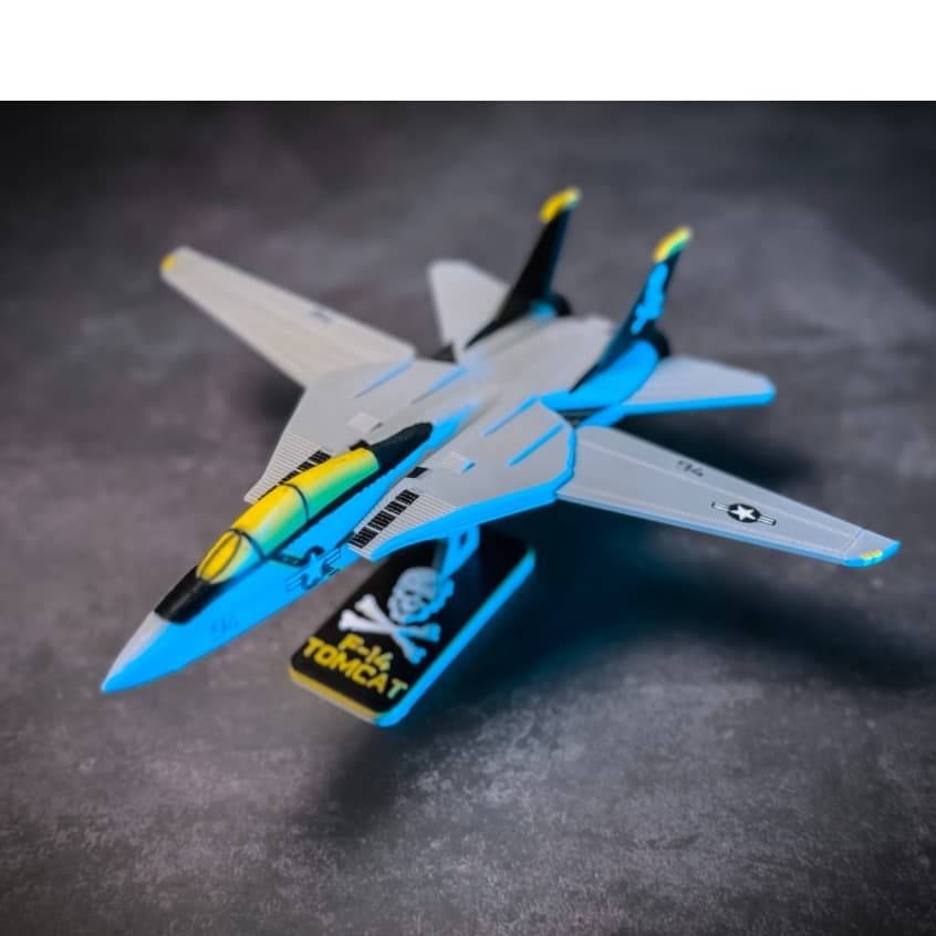 F-14 Tomcat KIT CARD para Montar - Miniatura 3D Avião de Caça modelismo 19 cm