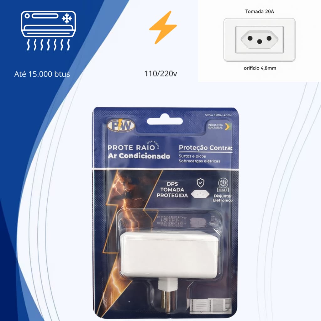PROTETOR COMPLETO AR CONDICIONADO BIVOLT TOMADA 20A