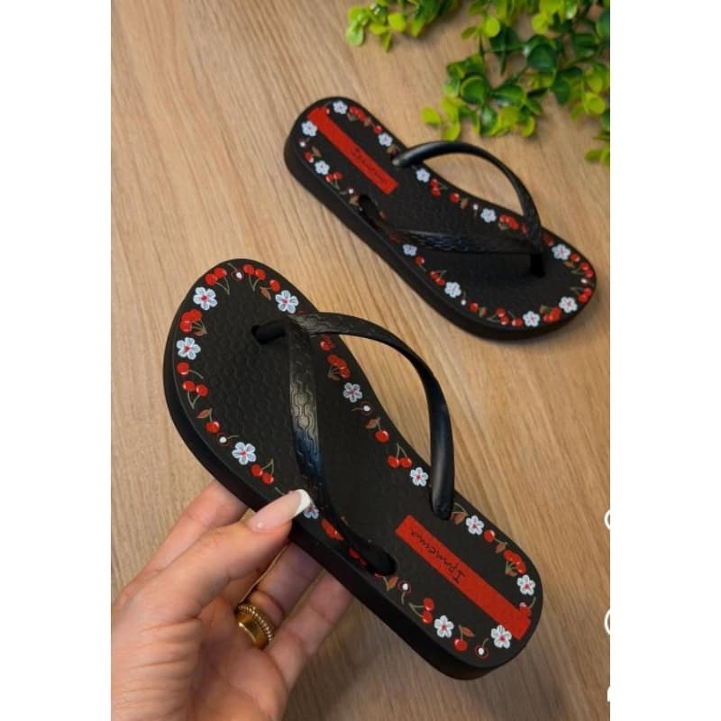 chinelo rasteira ipanema original confortável cereja,onça