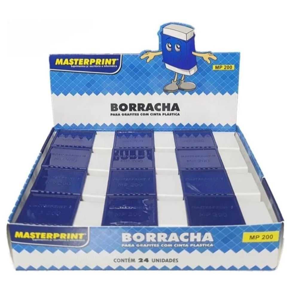Caixa Borracha Branca Escolar Com Capa Masterprint C/ 24 Un Branco