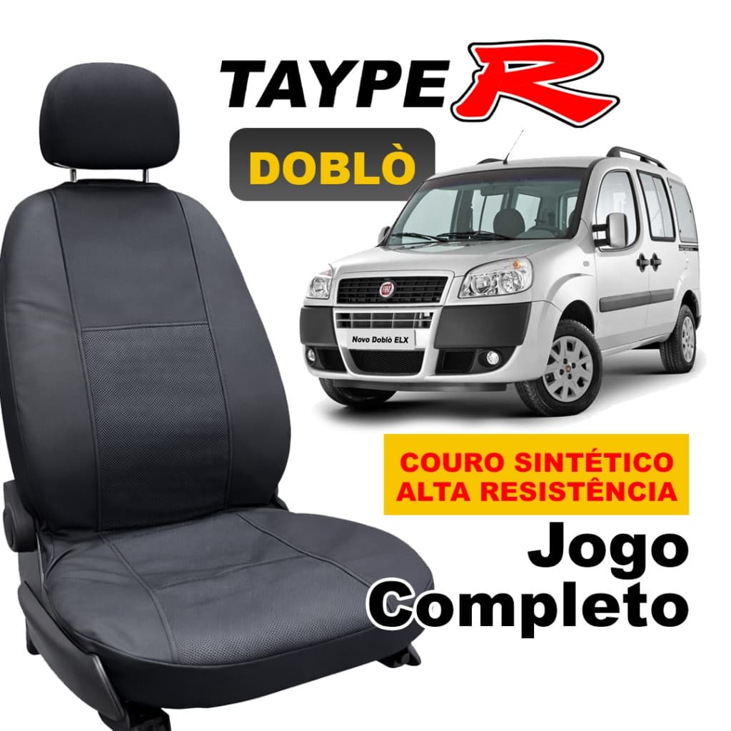 Capa de Banco Carro Fiat Doblo Couro Courvin Jogo Completo 5 ou 7 Lugares Tayper Premium