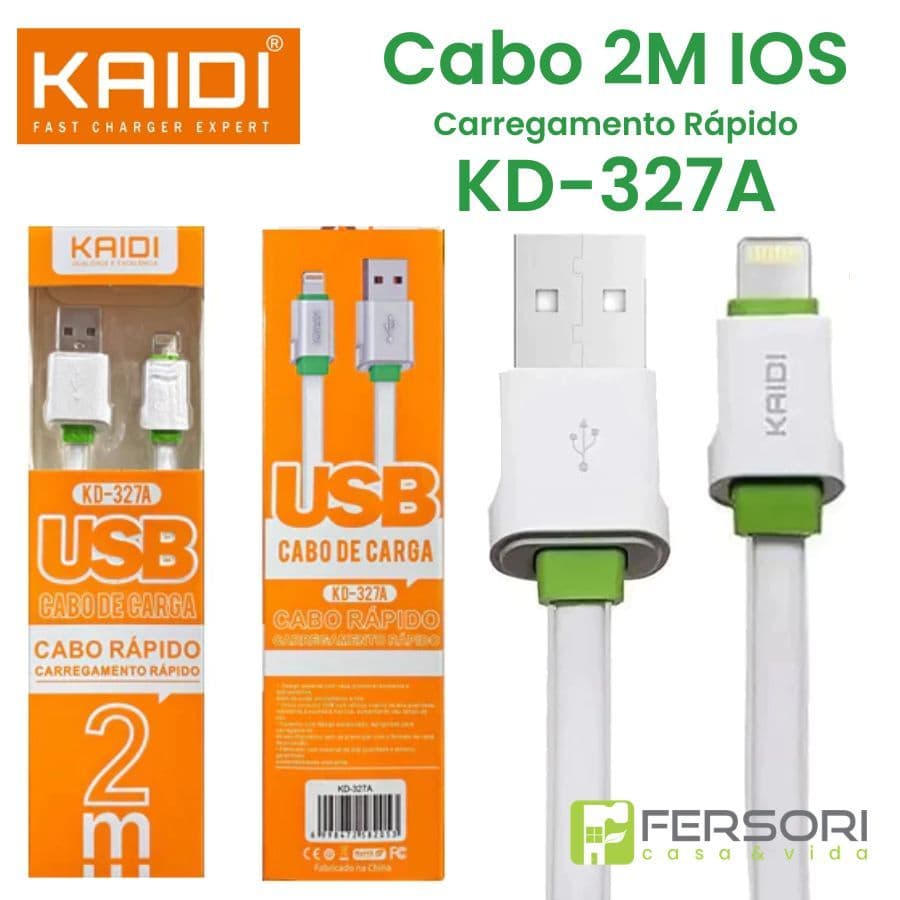 Cabo Carga Rápida 2.4A Tipo-C Kaidi KD-327A Turbo  Original