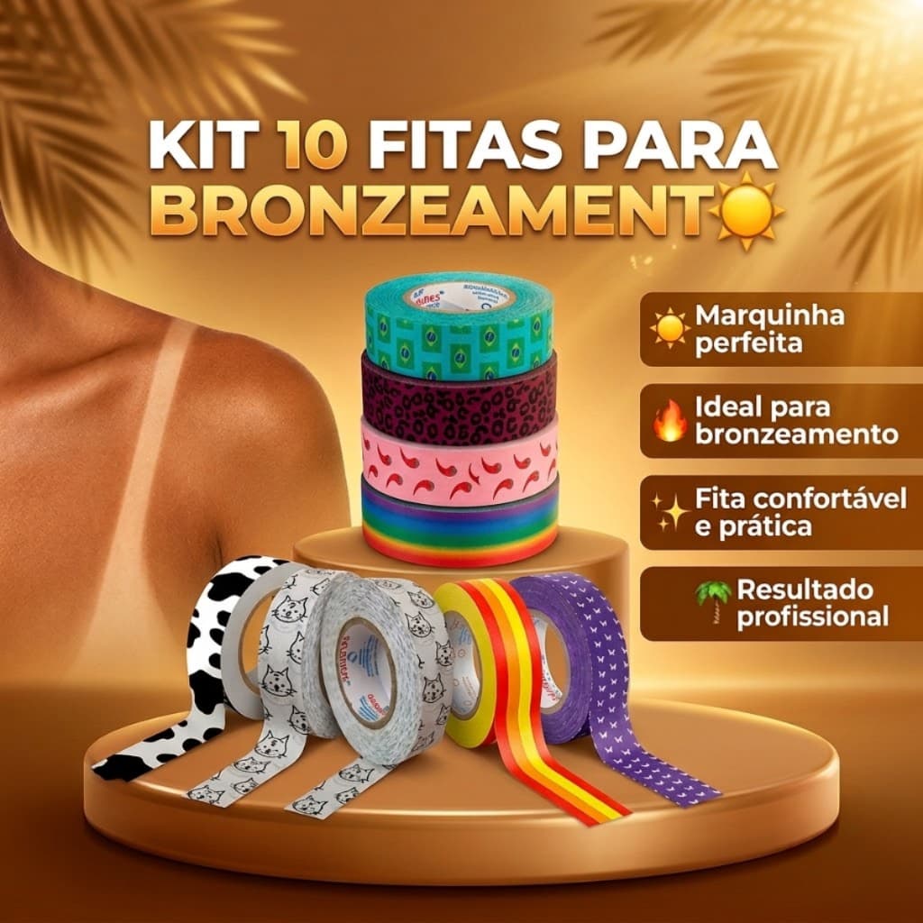10 Fitas Isolantes para Bronzeamento Natural Decorlux 20 metros e Bronzeamento Maquina