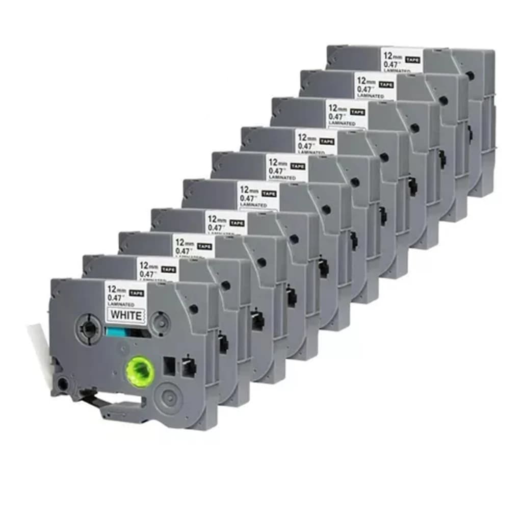 Kit 10 Fitas Para Rotulador TZC Tze Tz Brother 231 12mm Compatível Rotuladora Etiquetador Laminada Adesivo