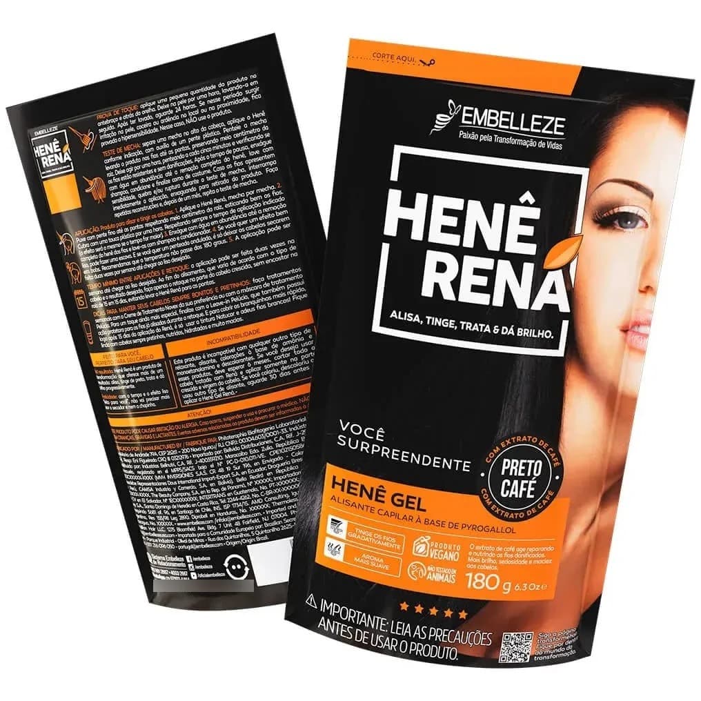 Alisante Henê Rená - Preto Café 180g EmBelleze