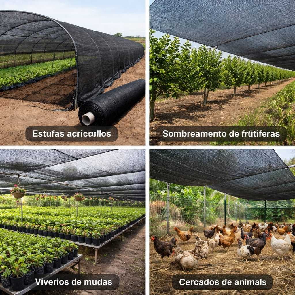 Tela Sombrite Sombreamento 50% Preto 3,00x5 Mudas Hortaliças Flores Viveiros