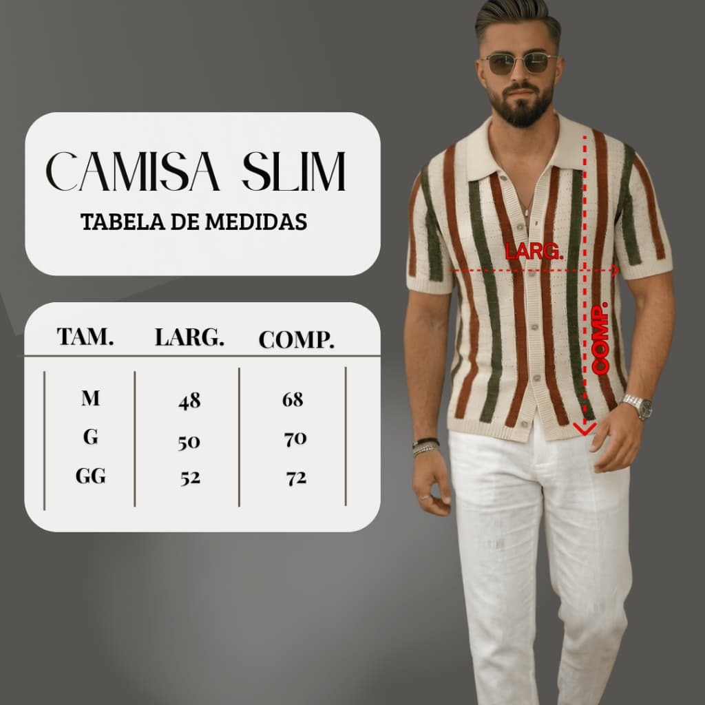 Camisa Masculina Casual de Botão Manga Curta Texturizada Gola Polo