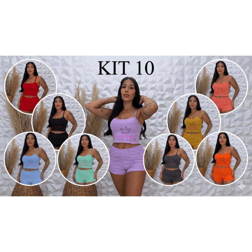 KIT 10 Pijama short dool baby Micro Blusa Curta Short Curto SAPEQUINHA
