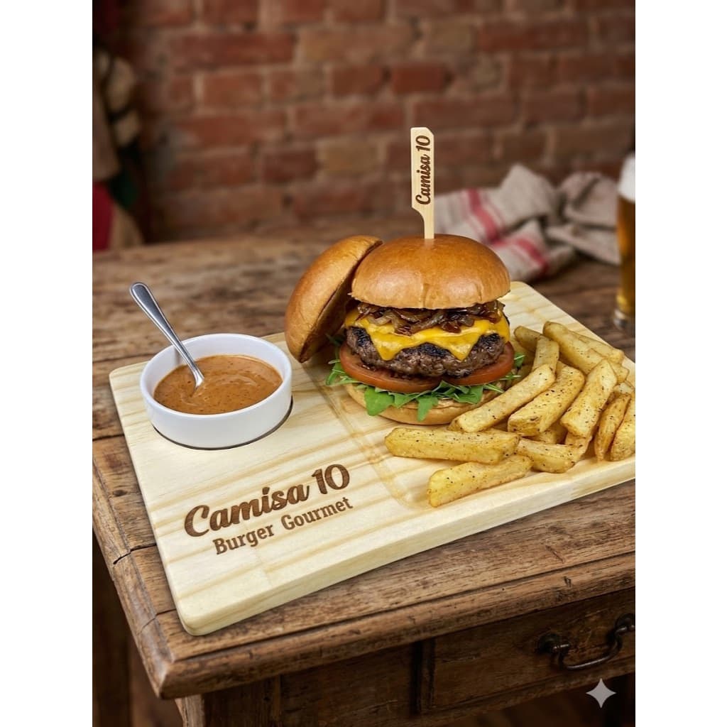 Kit10 Un. Tábuas Personalizadas Logo Hamburgueria, Bar e Restaurante
