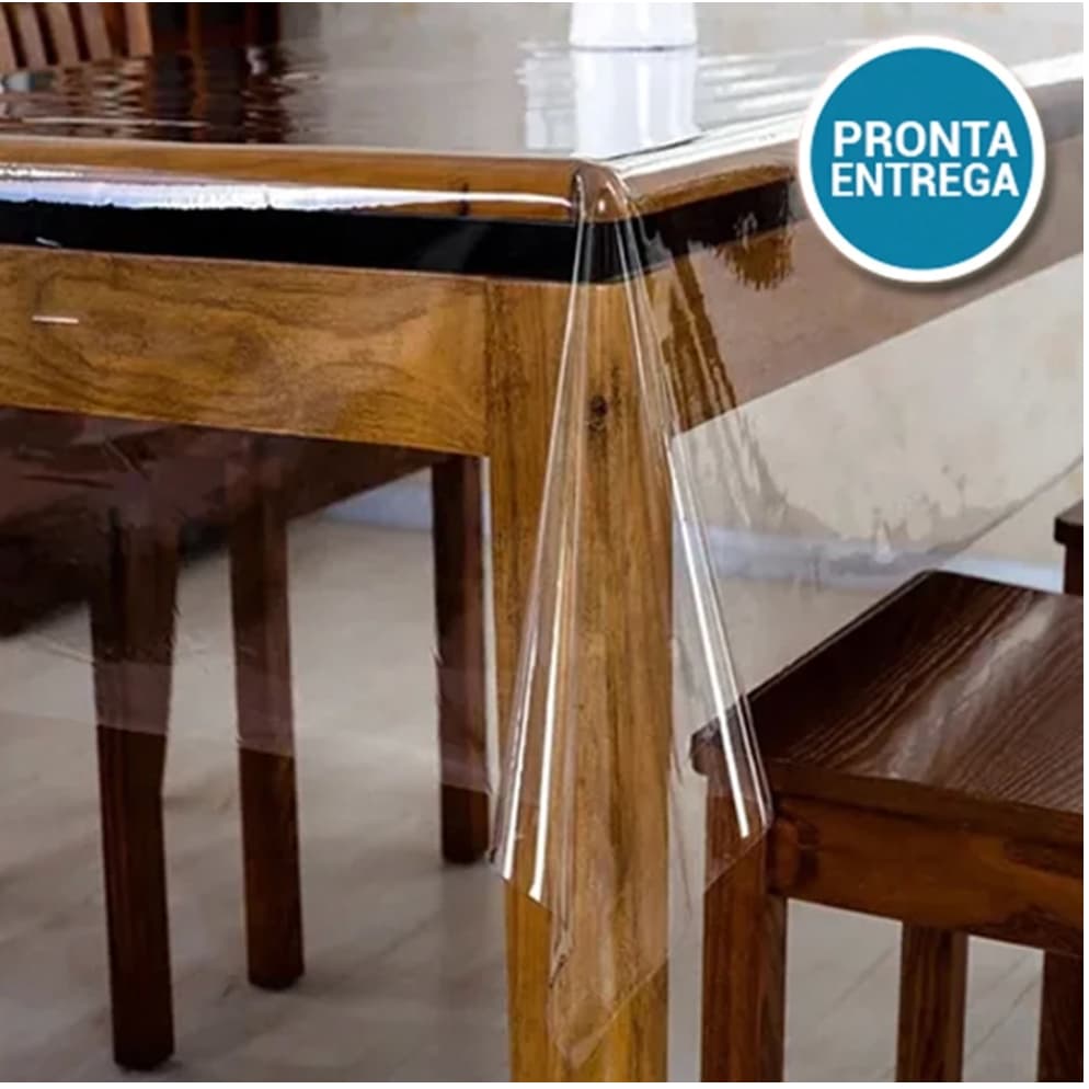 Toalha de Mesa  Plástico Protetor de Mesa Transparente PVC Cristal - Diversos Tamanhos - Envio 24h