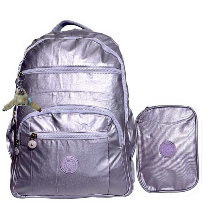 Kit Mochila + Estojo Feminino Impermeável Grande Notebook Escolar Faculdade