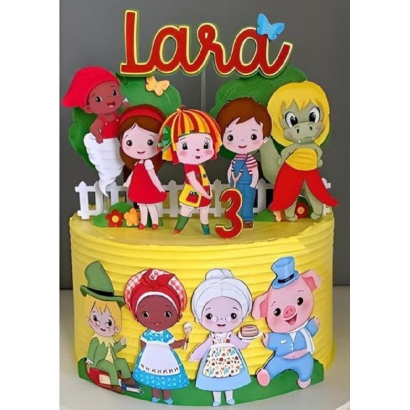 envio rápido - Topo de bolo simples Emilia Sítio do Pica-Pau Amar- topper personalizado