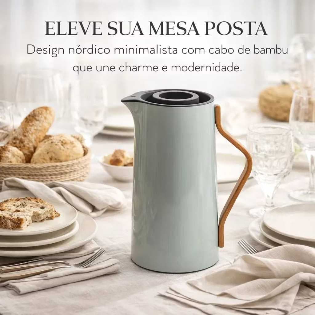 Garrafa Térmica Kyoto 1 Litro Design Elegante Cafe Leite Cha - Branca Cinza Ou Preta