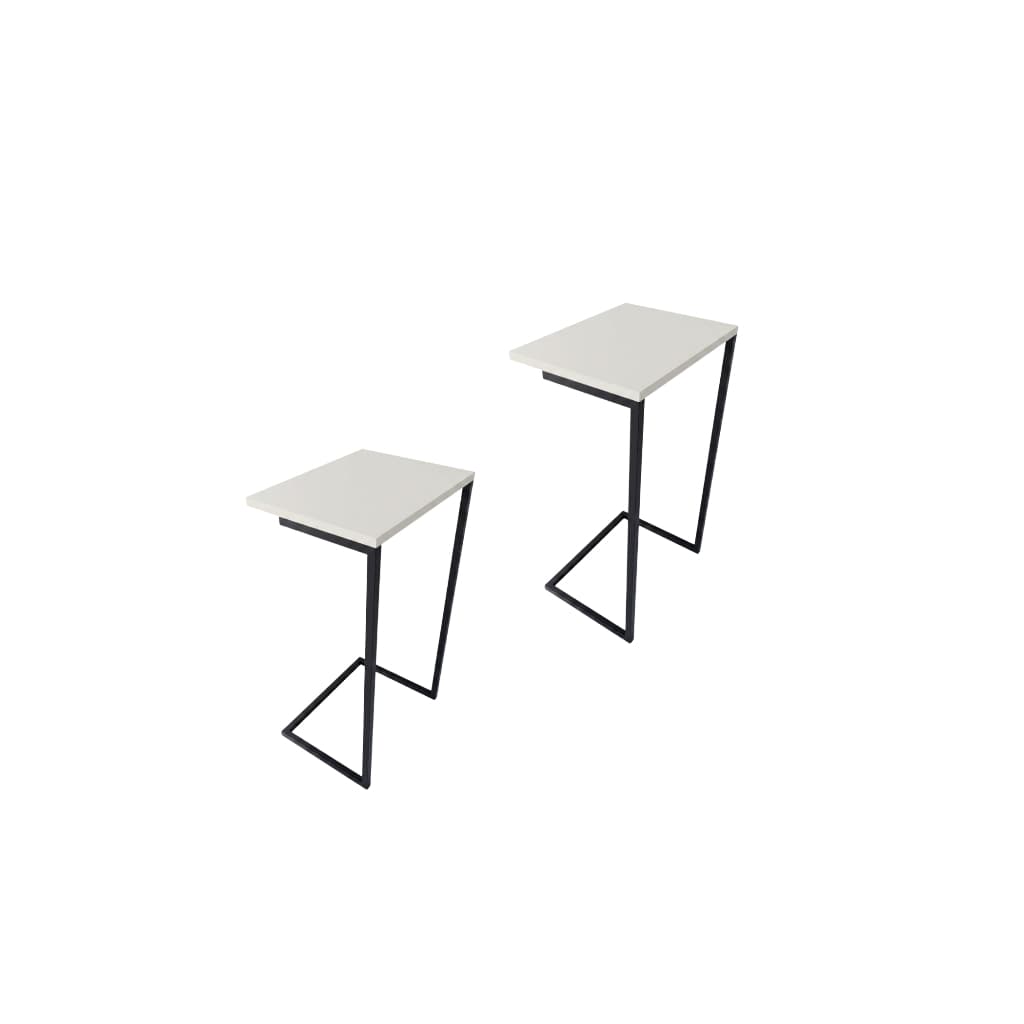 2 Mesas de Apoio Lateral para Cama Quarto Casal Canto Decorativa Design Industrial