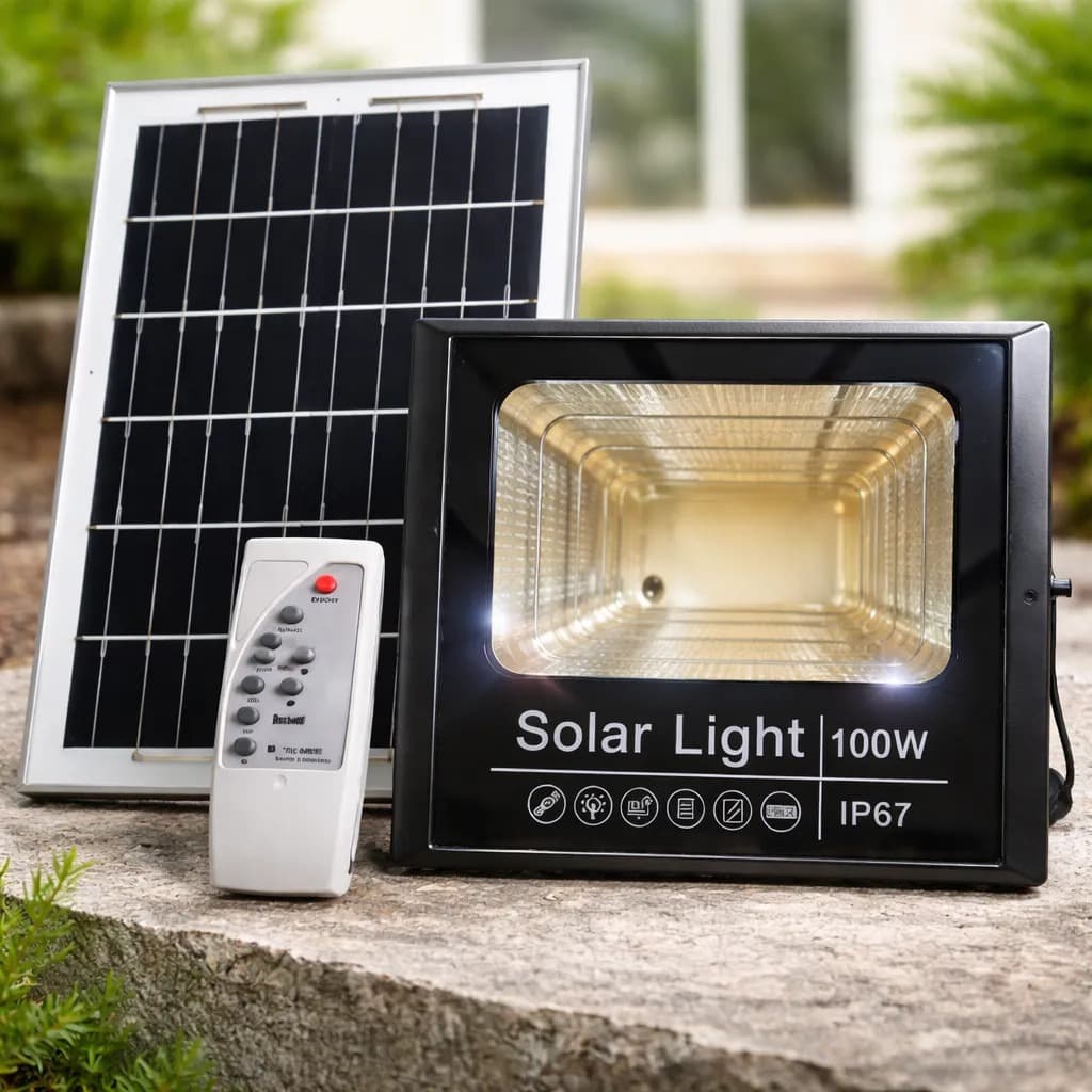 Refletor Luz Solar 100W Led Holofote 6000K Branco Frio Bivolt 127 220v Prova Dagua Pronta Entrega