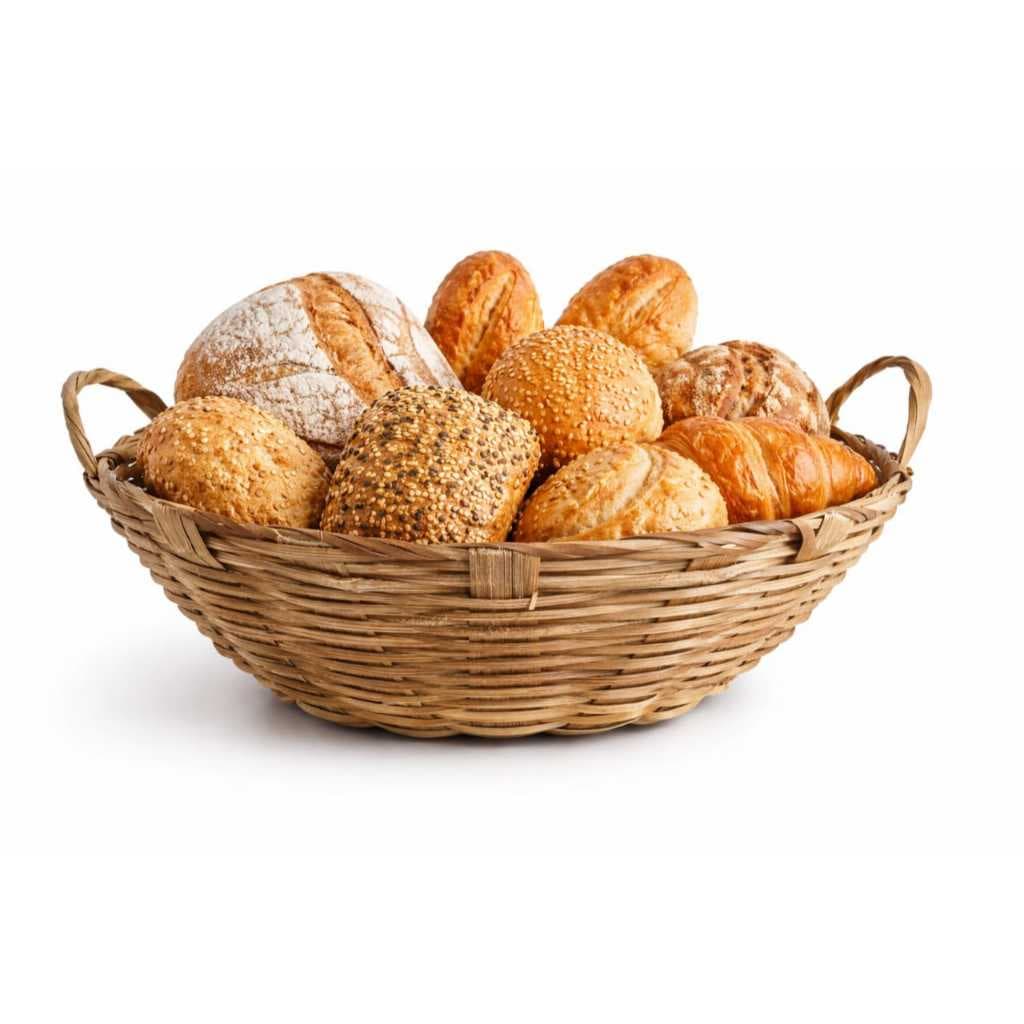 Pãozeira De Bambu 33 Cm Com Alça Artesanal Para Café da Manhã