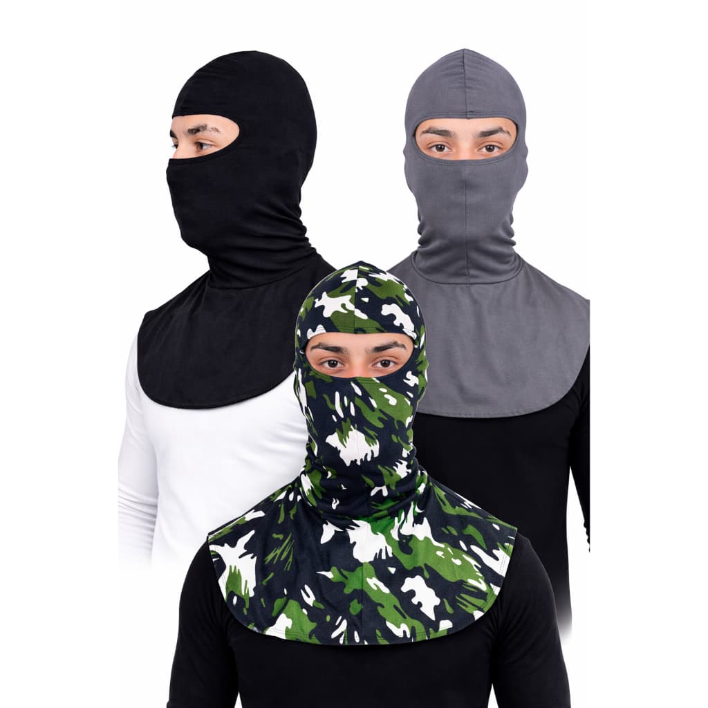 Kit 3 Máscaras Balaclava Para Pesca Comprida Pescador Touca Ninja Motoboy Esportes Proteção Solar E Inverno