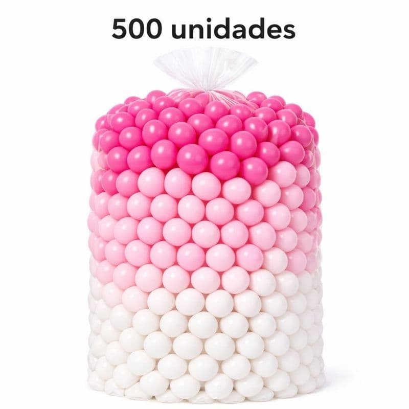 500 Unidades de Bolinha Plástica Rosa bebê, Pink e Branca Piscina Promoção - Não Amassam