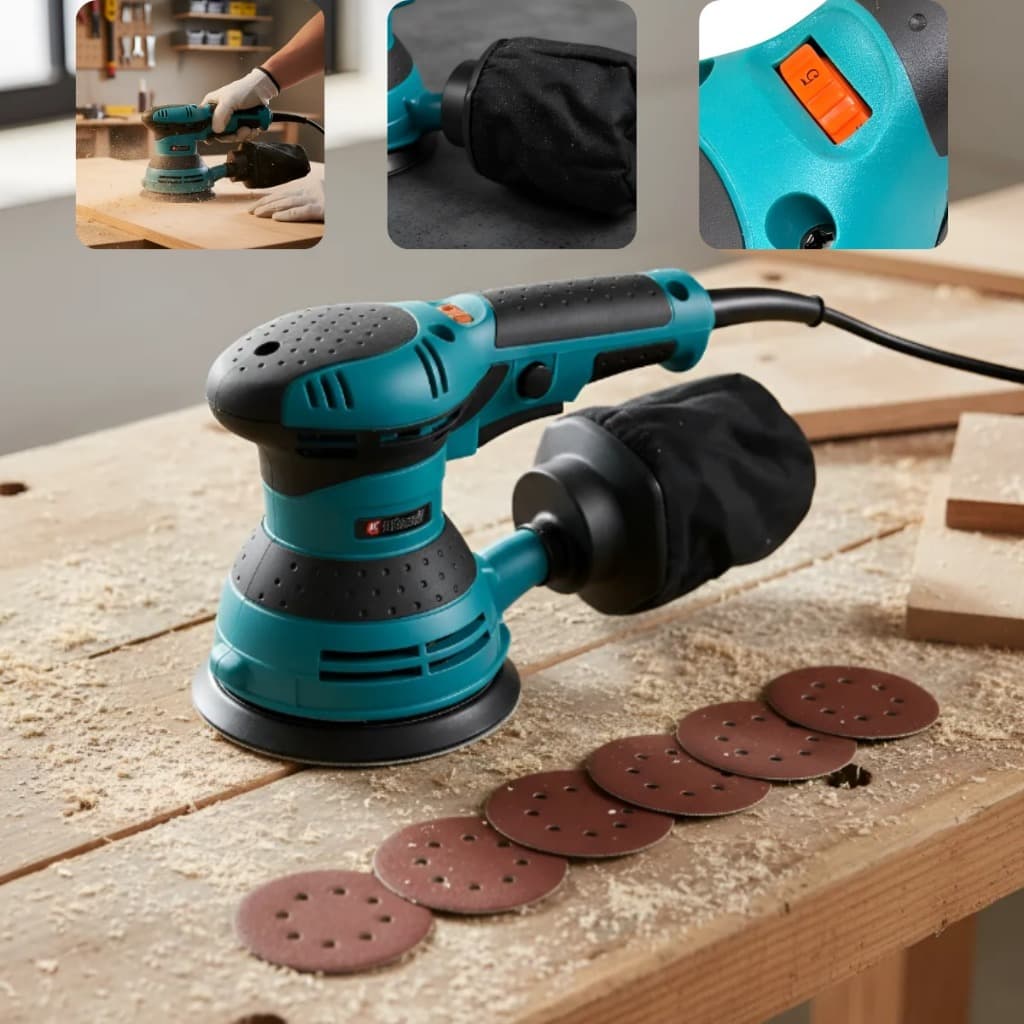 Lixadeira Roto Orbital 125mm Profissional com Coletor de Pó Velcro 12.000RPM