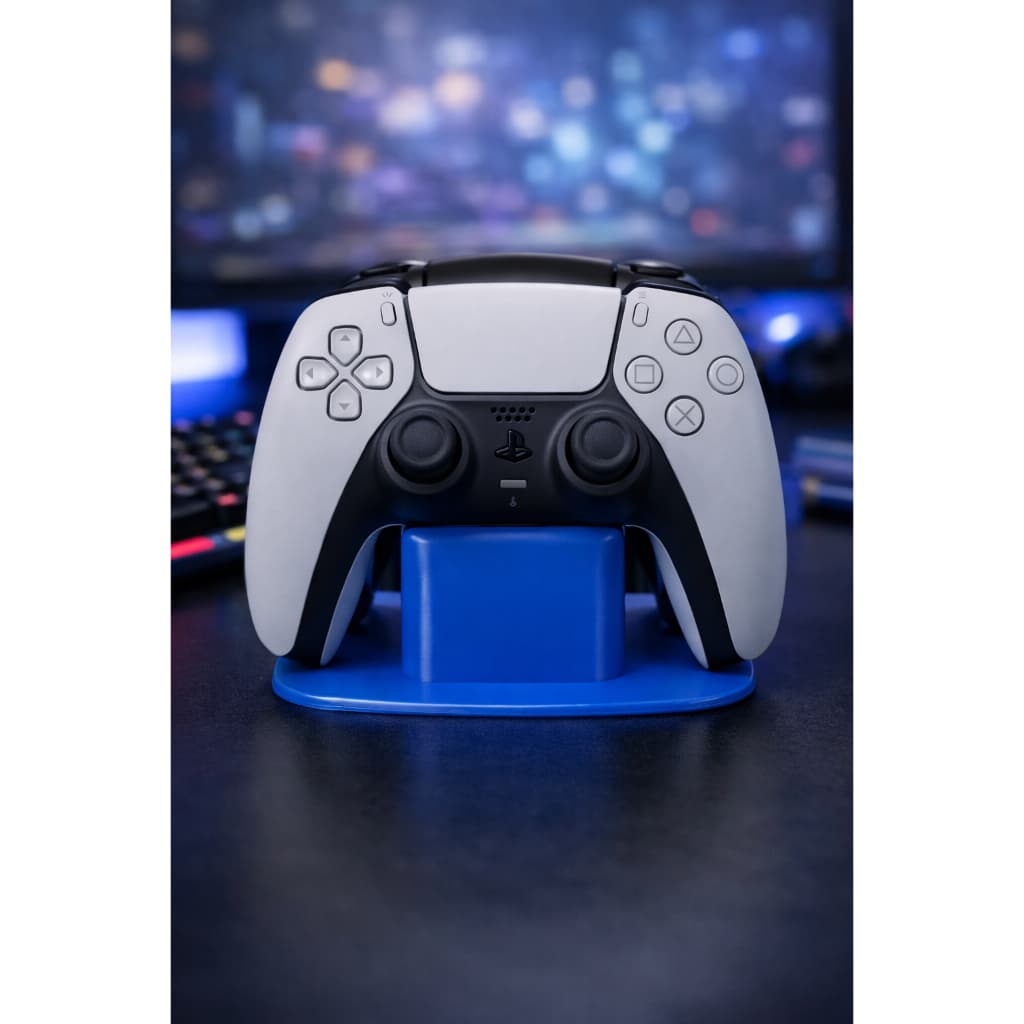 Suporte Azul Dual para Controles PS5 — Organização Pro, Visual Gamer.