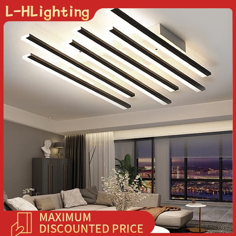 Luminária de teto moderna para sala de estar, nova versão com luz LED super brilhante de 3 cores para quarto e sala de j