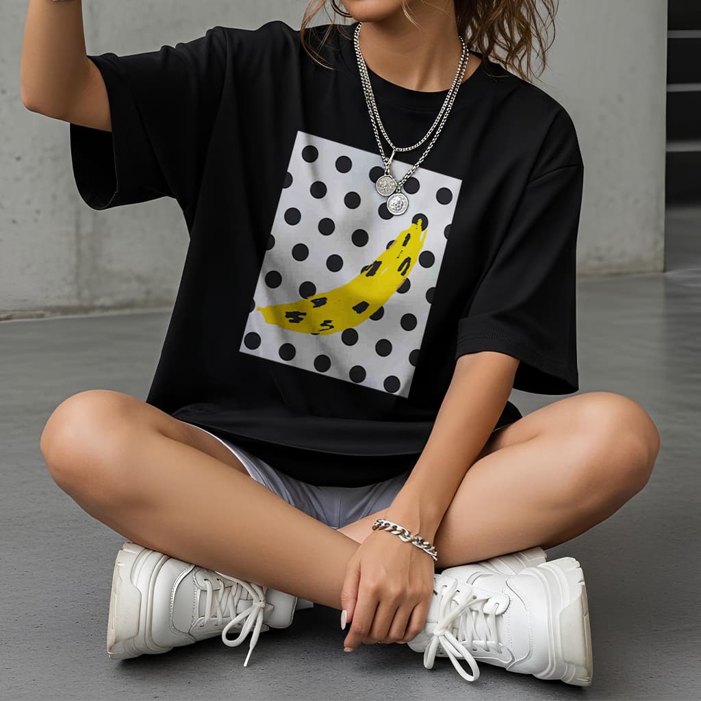 Camiseta Feminina Estampada Modelo: Banana - Camisa Algodão Premium Moda Verão Especial