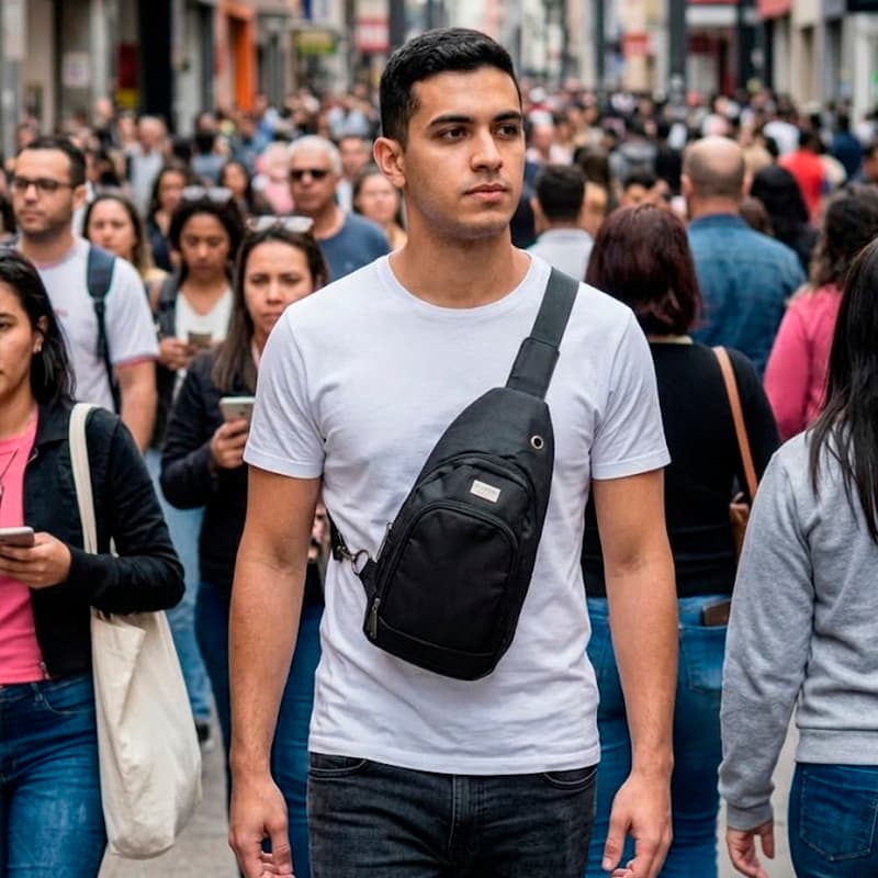 Mochila Bag Bolsa Unissex Transversal Peito e Ombro Pochete Impermeável Bolsa Tiracolo Caminhada Passei Escola Trabalho
