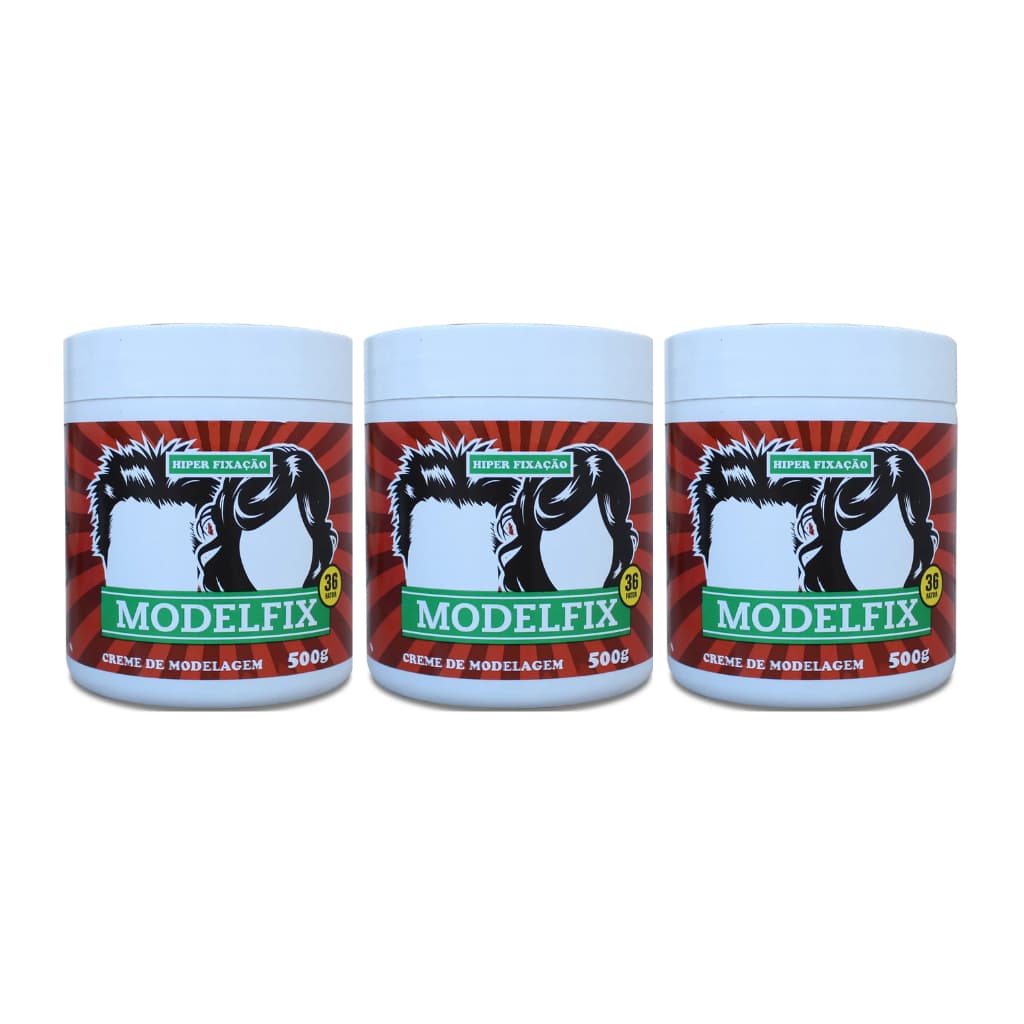 Creme Modelador Modelfix Hiper Fixação 500g kit com 3 unidades