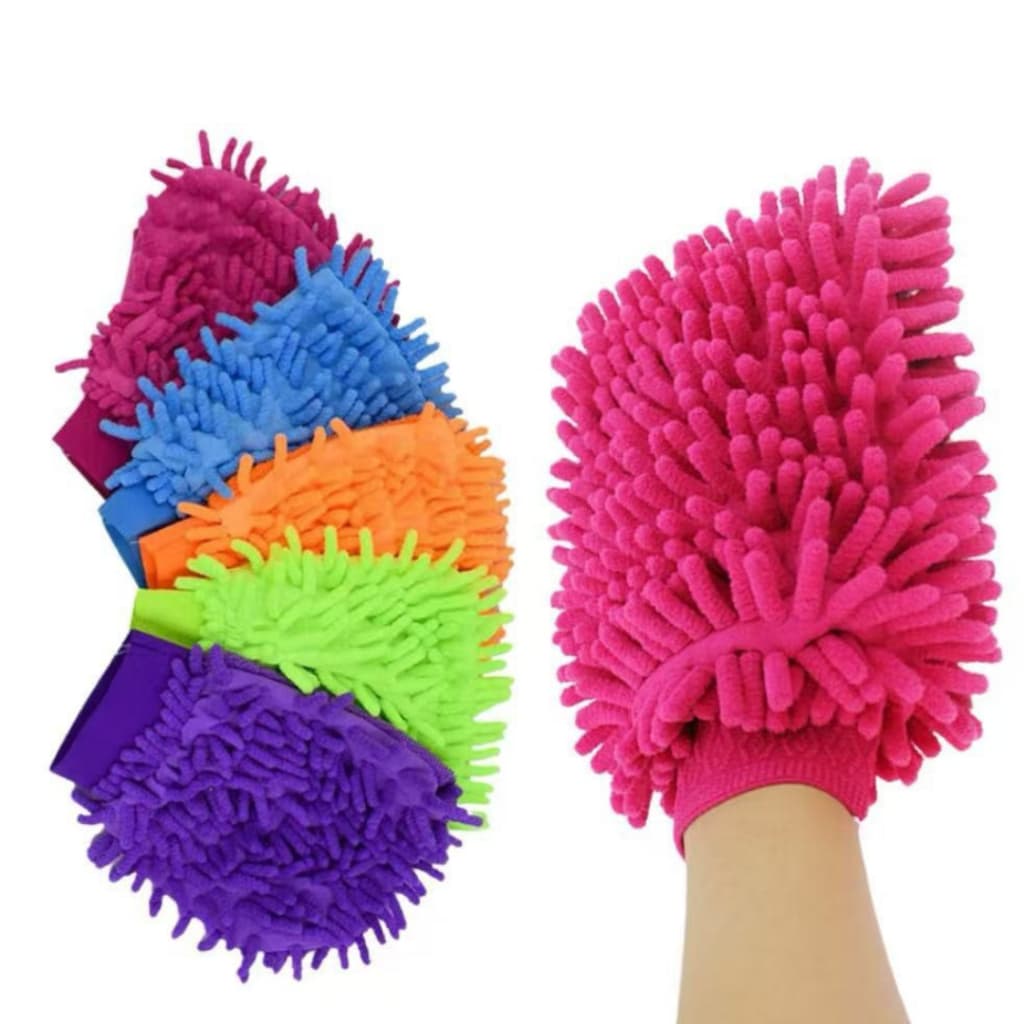 Luva Microfibra Chenile Microfibra Lavar Carro e Limpeza Multiuso Resistente