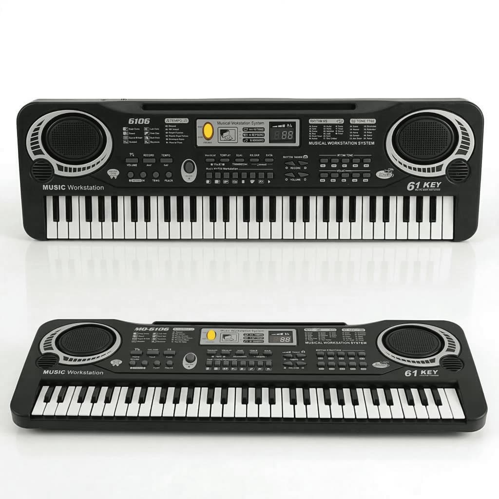 Teclado Eletrônico Música Digital Preto Elétrico Instrumento Infantil Para Aprendizagem