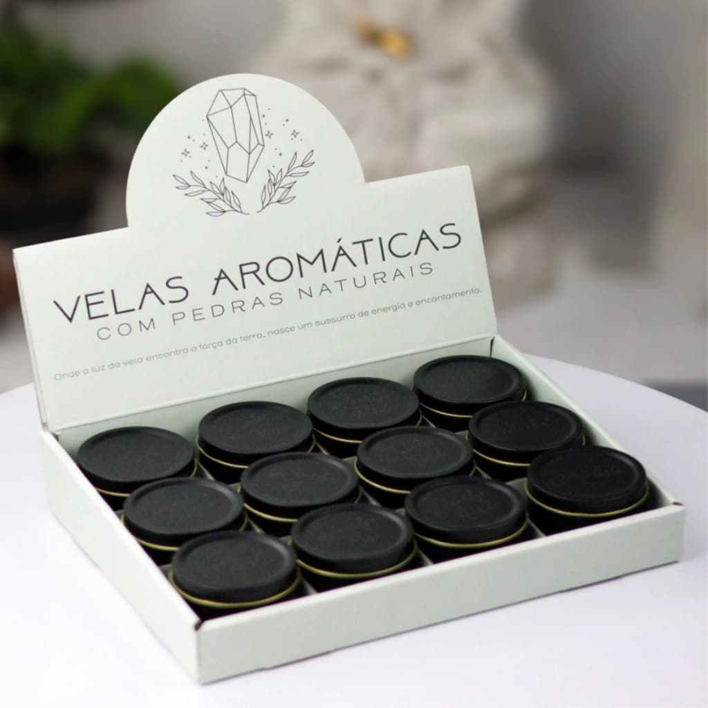 Velas Aromáticas com Pedras Naturais