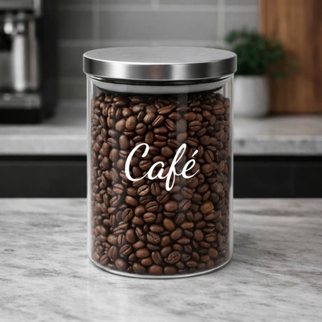 Pote Hermético Inox Vidro Café Sal Açúcar Bolacha Farinha Chocolate Aveia Granola Leite Em Pó
