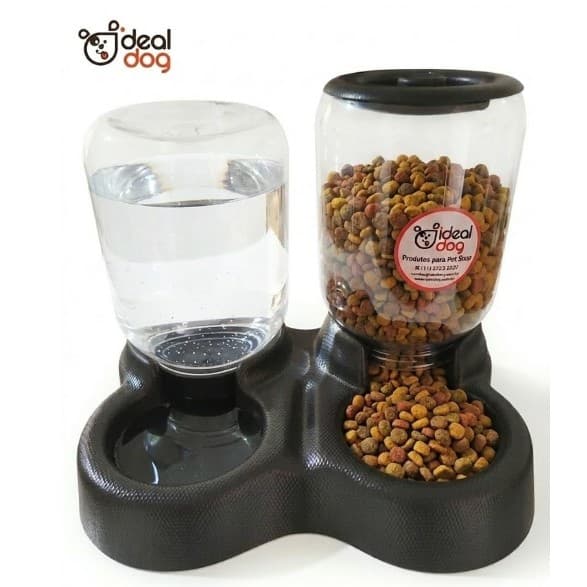 ALIMENTADOR Comedouro/ Bebedouro Duplo Automático Para Cães Gatos 3lts 1,5kg IDEAL DOG CA01