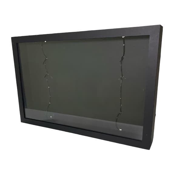 Quadro Porta Faixas Suporte Fechado com Vidro arte marciais Jiu Jitsu Karatê 6 Faixas Preto