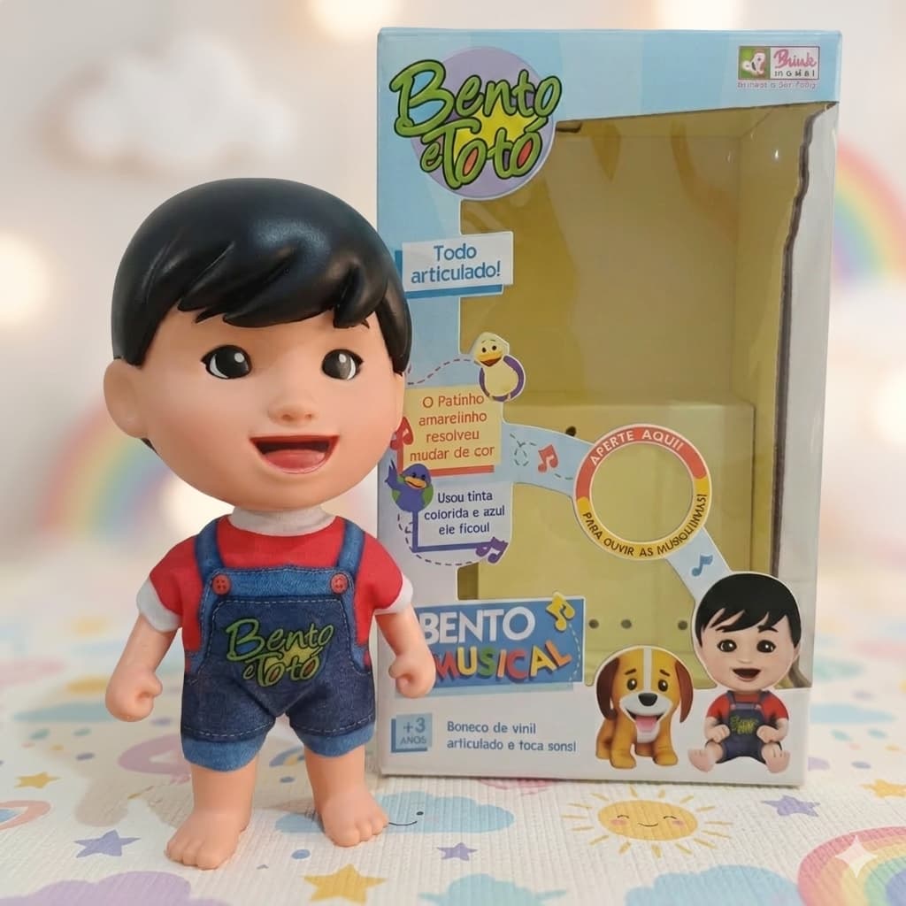 Boneco Bento Musical 19 cm Articulável Toca 3 músicas Original Brink Model