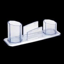 Porta Lápis Organizador de Mesa com Porta Clips e Lembretes Cristal – Maxcril