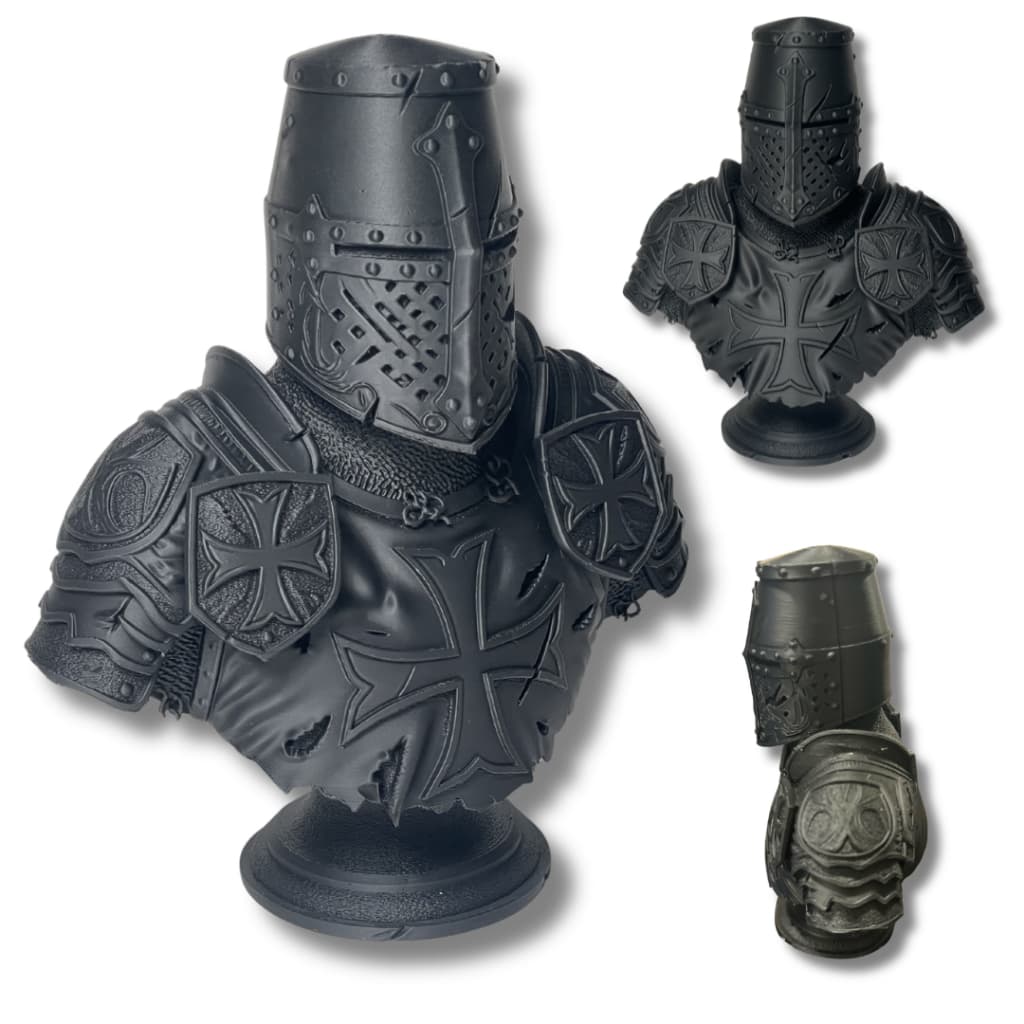 Busto Guerreiro Templário Médio Estatua Decoração Boneco Medieval