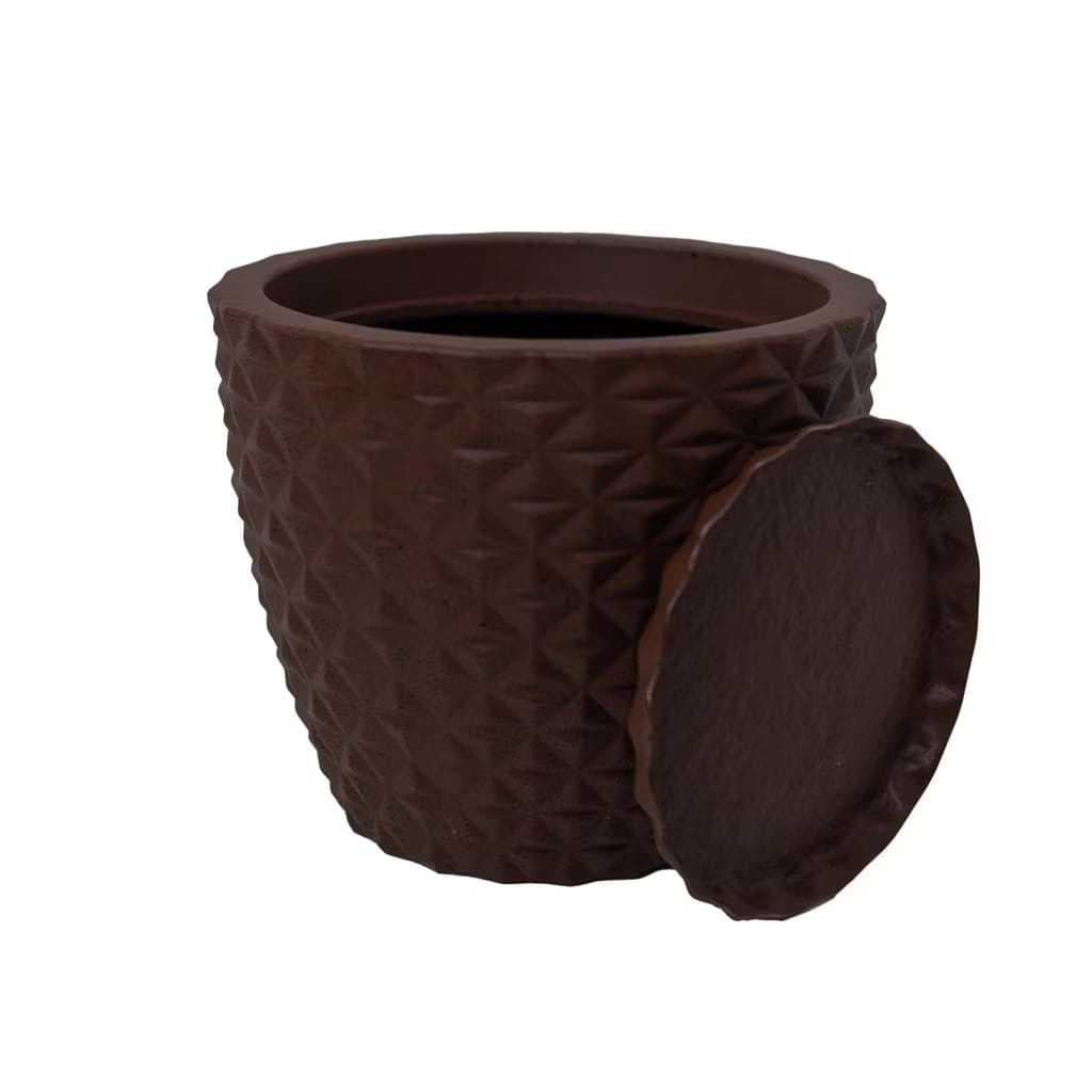Vaso de Planta Coluna Diamante com Prato P