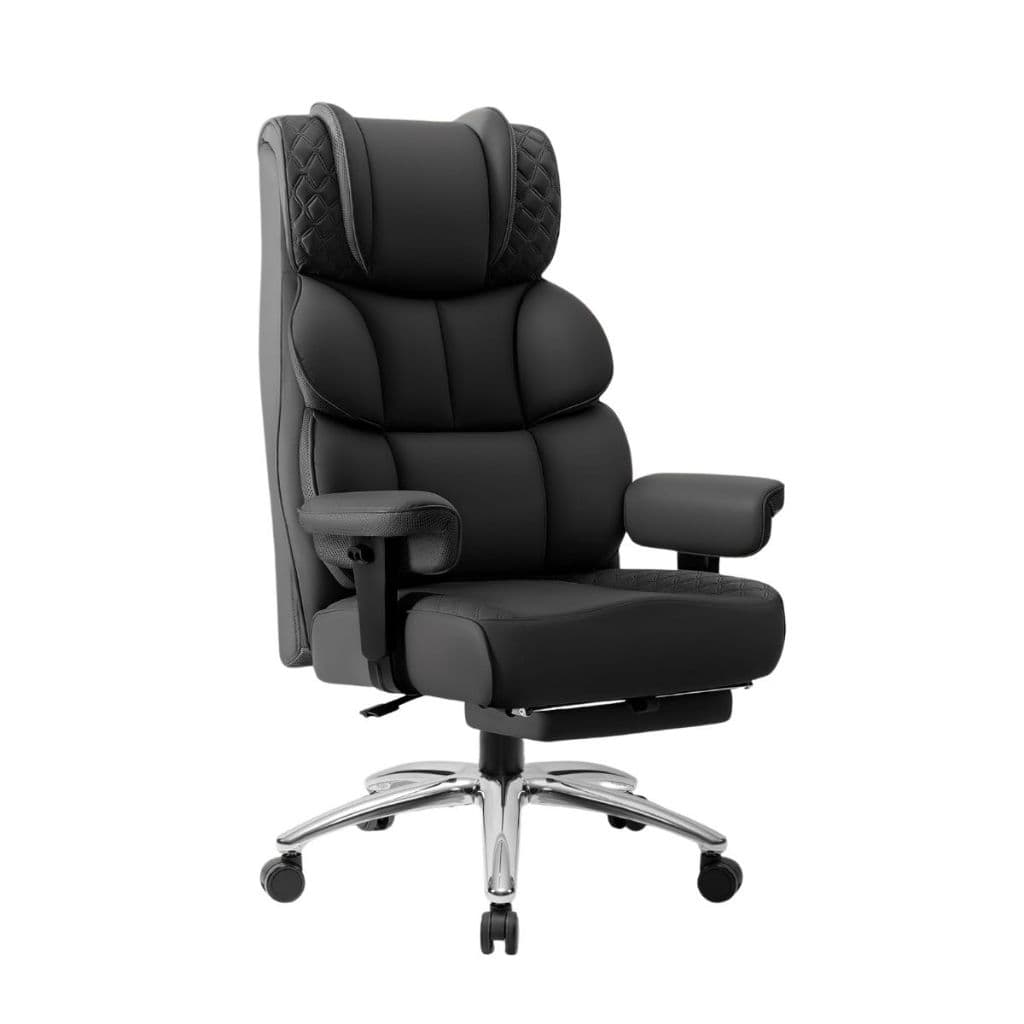 Cadeira Escritorio Poltrona Berlim Ergonômica Couro Sintético Pillow Top Reclinável Suporte Lombar