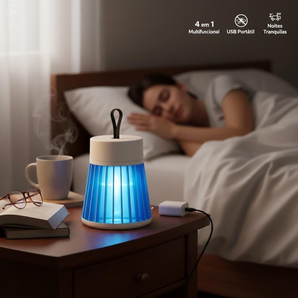 Repelente Elétrico Mata Mosquito LED Armadilha Contra Mosquito Dengue Proteção Para Família Portátil