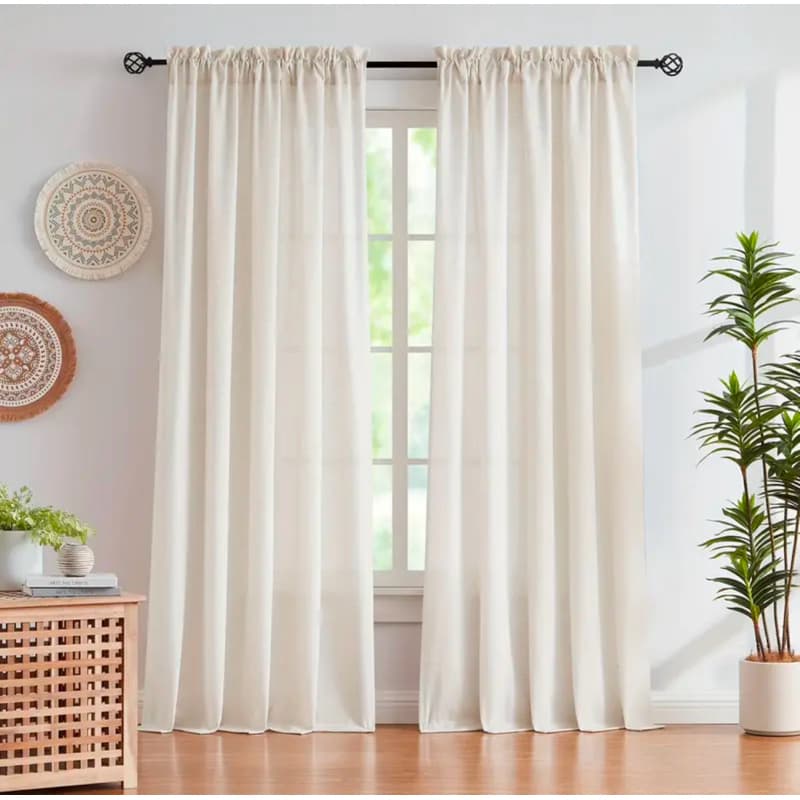 Cortina Linho Flamê Para Sala e Quarto Varão Passante Premium 2 mt Com Varias Altura Elegância e Leveza