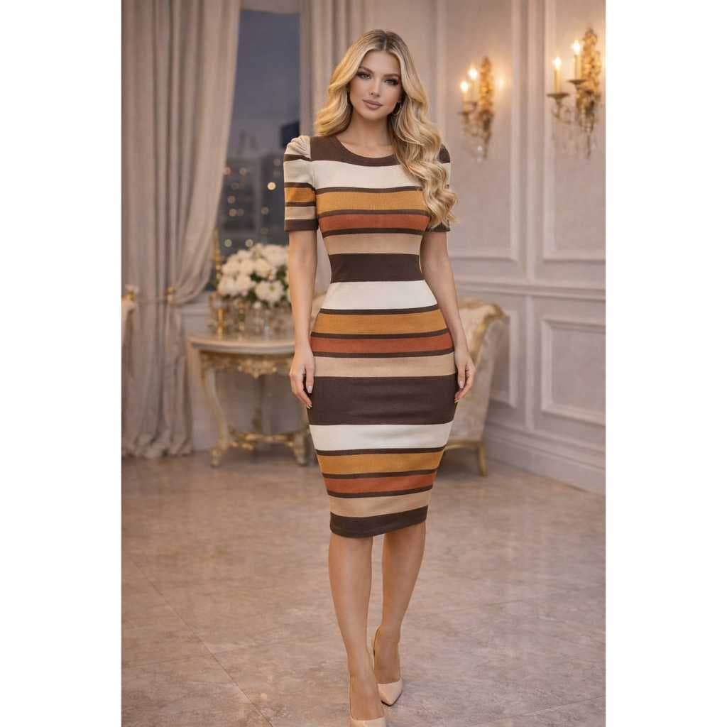 Vestido Feminino Trico Modal Midi Tubinho Vestido Evangélico