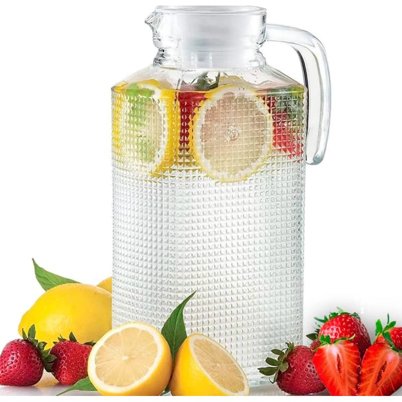 Jarra de vidro 1.8 L com tampa para água e suco