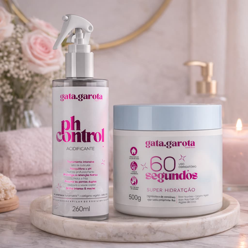 Kit de Tratamento para cabelo seco e opaco com Acidificante e Mascara de Tratamento Capilar