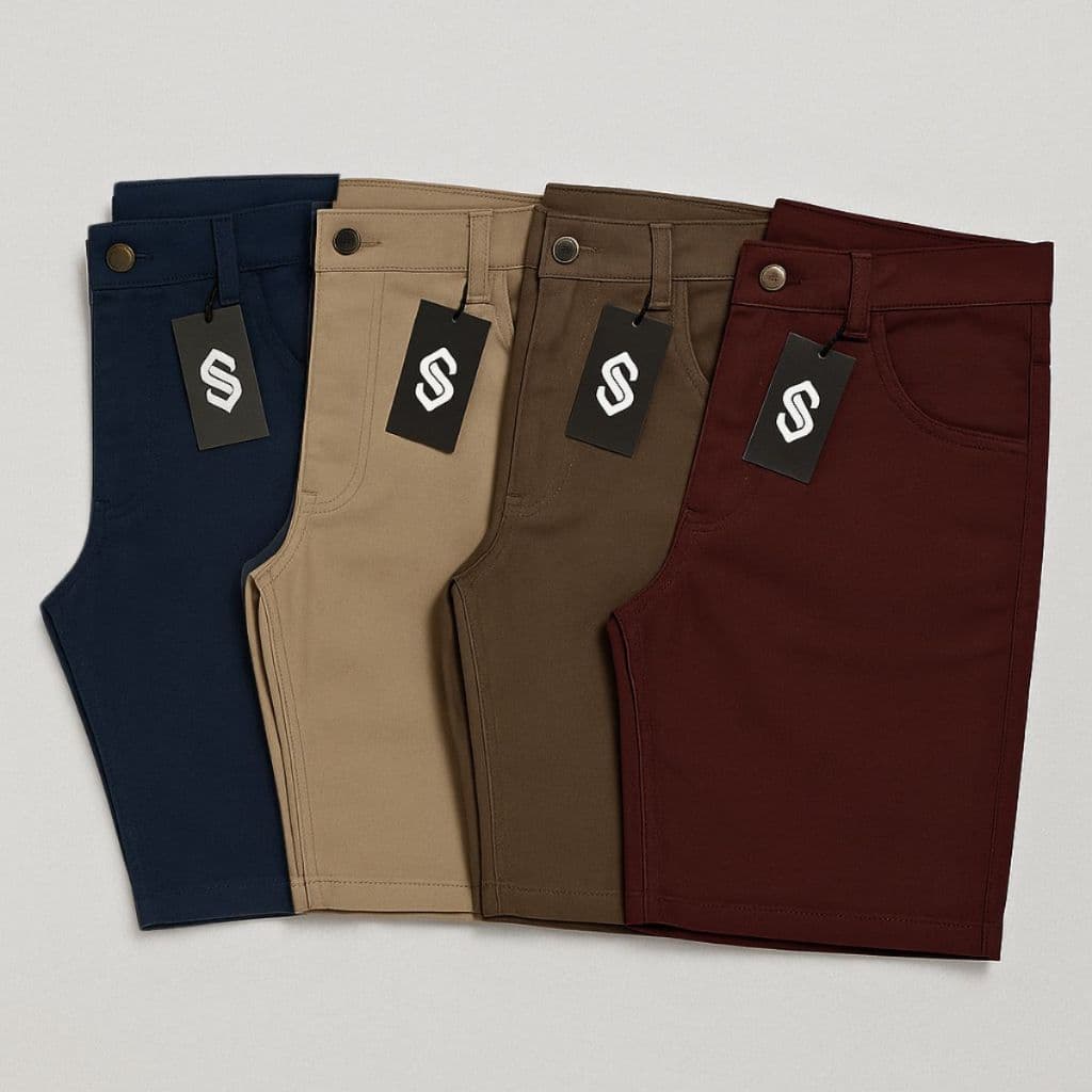 Kit 4 Bermudas Sarja Masculina Brim Reta 36 ao 46 - Evolution