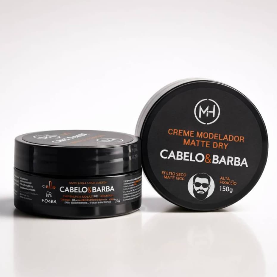 Creme Modelador Pomada Cabelo e Barba Matte Dry Toque Seco Mahair Linha Homem - Promoção!